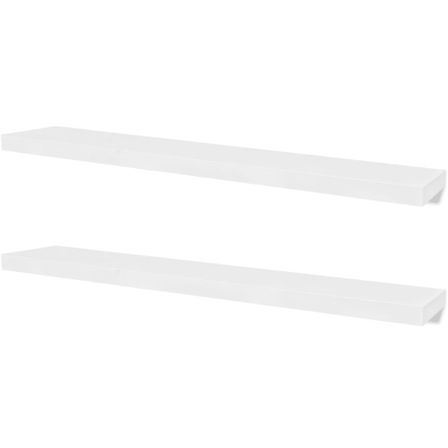 2 Etagères murales en MDF Blanc pour DVD/Livres 5