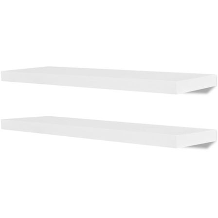 2 Etagères murales en MDF Blanc pour DVD/Livres 3