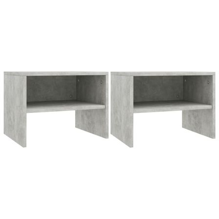 2 pcs Tables de chevet Gris béton 40 x 30 x 30 cm