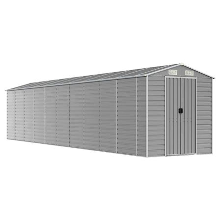 Abri de jardin gris clair 191x895x198 cm acier galvanisé