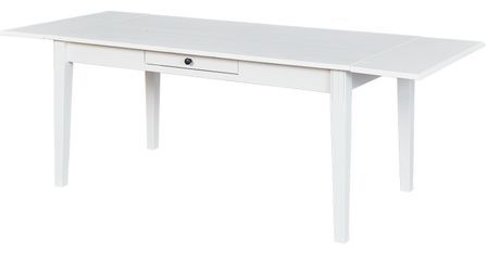 Allonge de table à manger bois massif blanc Boule