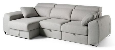 Canapé d'angle droit tissu gris Kaninawa