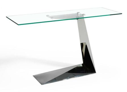 Console verre trempé et acier inoxydable Futura
