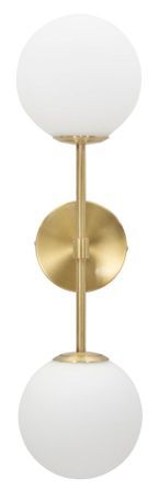 Applique murale design dorée double sphères verre blanc GLAMY DOPPIA