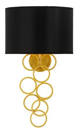 Applique murale design dorée et abat-jour noir glamour RICH