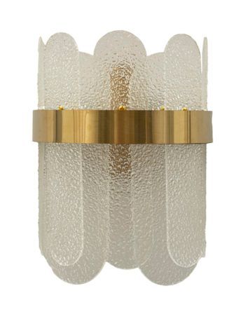 Applique murale gris verre satiné métal doré 2 lumières