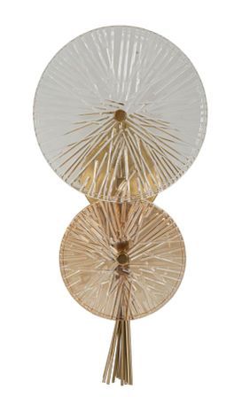 Applique murale lever de soleil verre métal doré design circulaire