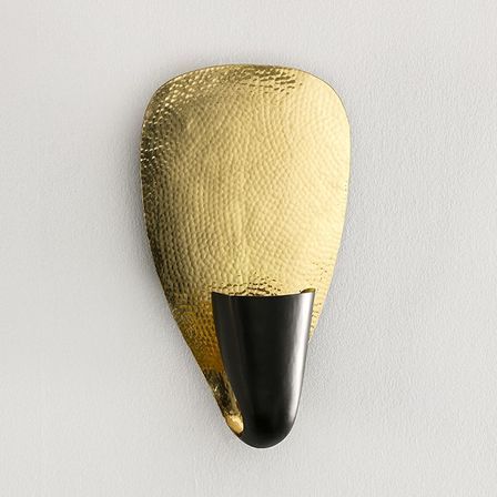 Applique murale métal doré et noir Aura H 44 cm