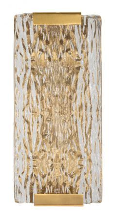 Applique murale Oblin métal doré verre 2 lumières design relief