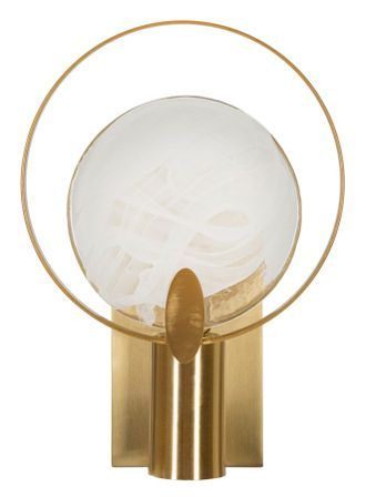 Applique murale Oklan métal doré verre fumé design géométrique