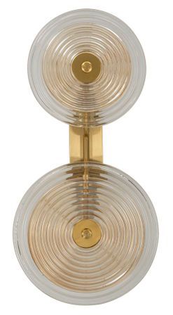 Applique murale Venise métal doré verre 2 lumières design élégant