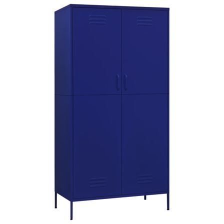 Armoire 1 penderie 4 étagères réglables Klako 90 cm - Acier mat