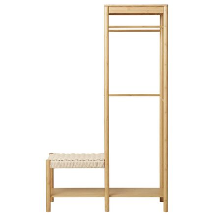 Vestiaire d’entrée BIZA – Bambou & corde tressée – Style bohème/scandinave