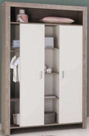 Armoire 2 portes bois driftwood blanc et naturel Switch