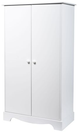 Armoire 2 portes bois laqué blanc Maldives