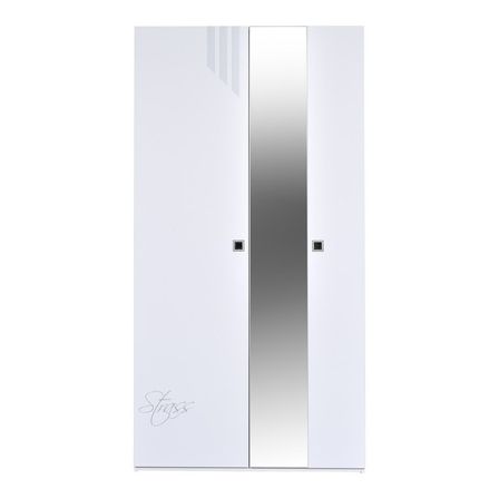 Armoire 2 portes laquée Blanche Strass