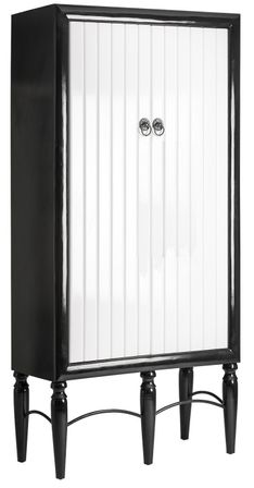 Armoire 2 portes mindi massif noir et blanc Elfie