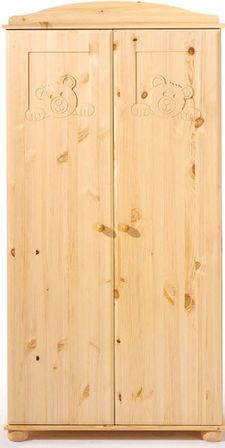 Armoire 2 portes pin massif clair huilé Dream