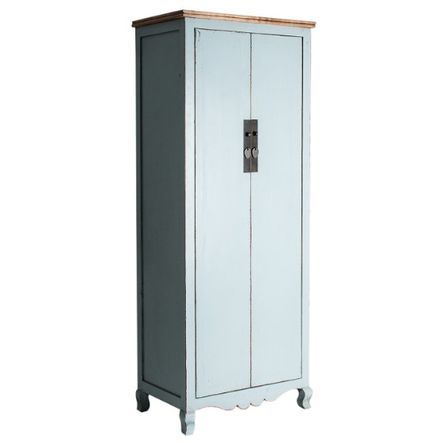 Armoire 2 portes pin massif recyclé bleu Luigi