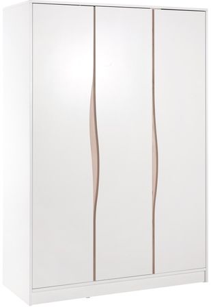 Armoire 3 portes blanc et naturel Wave