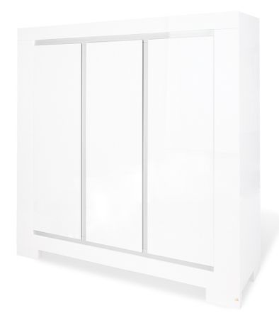 Armoire 3 portes bois laqué blanc Sky