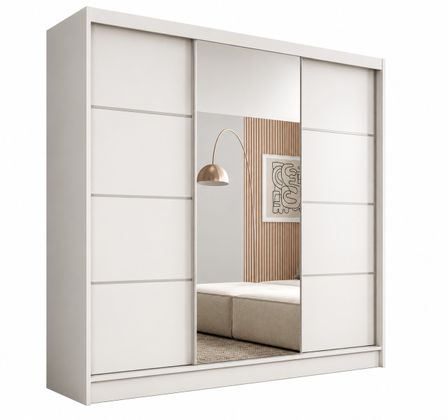 Armoire 3 portes coulissantes KERY 200 cm avec miroir – Design moderne