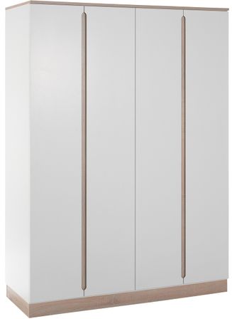 Armoire 4 portes blanc et naturel United