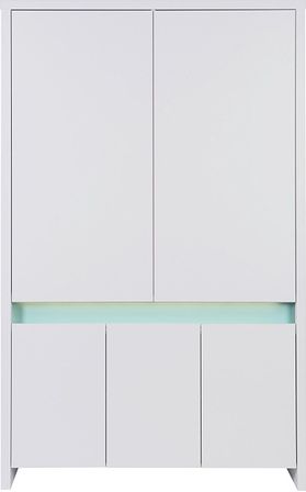 Armoire 5 portes bois blanc et turquoise Planet Türkis
