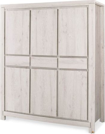 Armoire 6 portes 3 tiroirs chêne gris Line