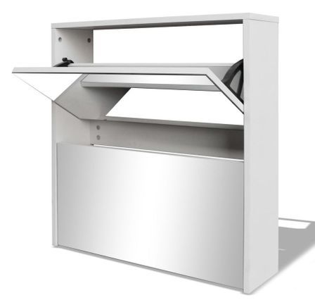 Armoire à chaussures 2 portes rabattables avec miroir Ranka H 67 cm – Design moderne et élégant