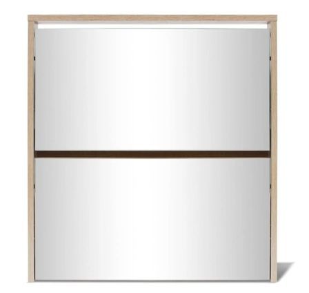 Armoire à chaussures 2 portes rabattables avec miroir Ranka H 67 cm – Design moderne et élégant