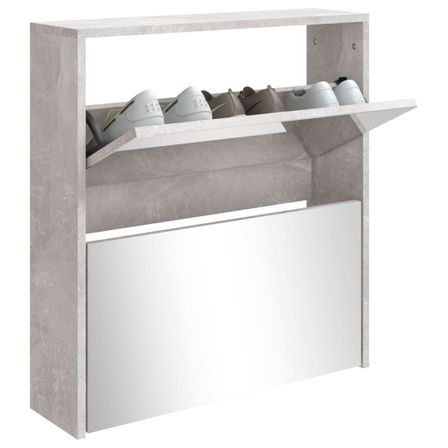 Armoire à chaussures 2 portes rabattables avec miroir Ranka H 67 cm – Design moderne et élégant