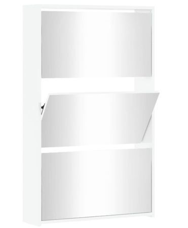 Armoire à chaussures 3 portes rabattables avec miroir Ranka H 102 cm – Design moderne et élégant