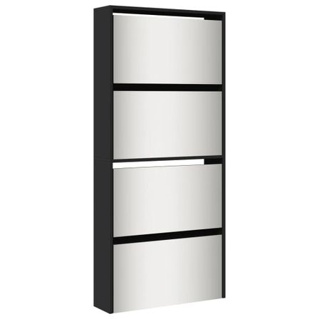 Armoire à chaussures 4 portes rabattables avec miroir Ranka H 134 cm – Design moderne et élégant