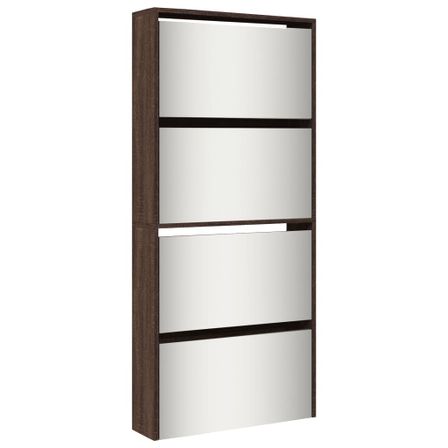 Armoire à chaussures 4 portes rabattables avec miroir Ranka H 134 cm – Design moderne et élégant