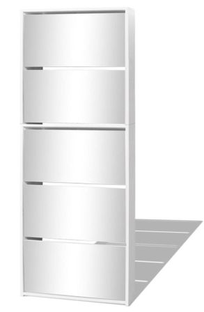 Armoire à chaussures 5 portes rabattables avec miroir Ranka H 170 cm – Design moderne et élégant