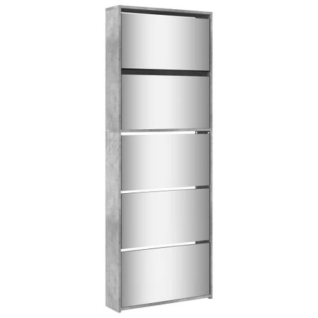 Armoire à chaussures 5 portes rabattables avec miroir Ranka H 170 cm – Design moderne et élégant