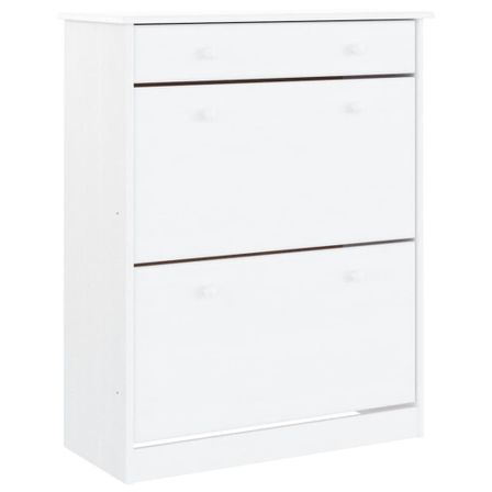 Armoire à chaussures ALTA blanc 77x35x96 cm bois massif de pin