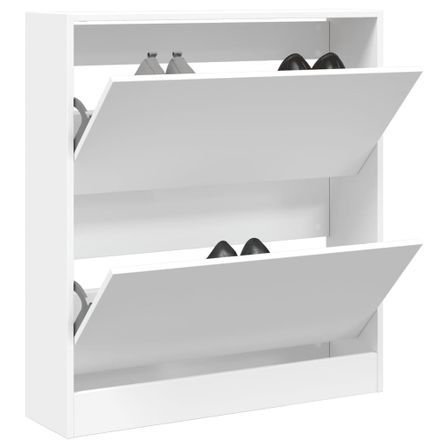 Armoire à chaussures blanc 80x21x87,5 cm bois d'ingénierie