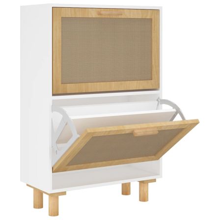 Armoire à chaussures en bois er rotin Viba L 52 x H 80 cm - Style tendance