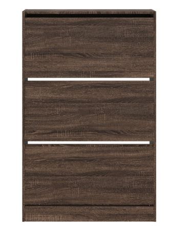 Armoire à chaussures en bois Livio L 80 x H 125 cm – 3 portes rabattables