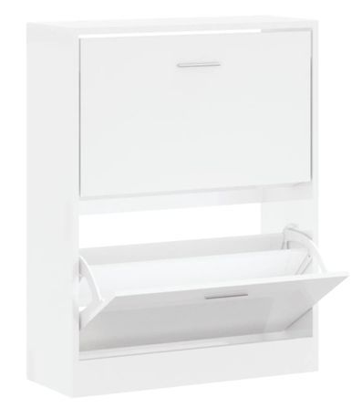 Armoire à chaussures en bois Puerto L 63 x H 81 x P 24 cm – 2 portes rabattables