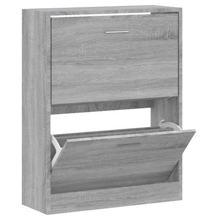 Armoire à chaussures en bois Puerto L 63 x H 81 x P 24 cm – 2 portes rabattables