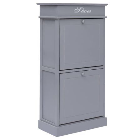 Armoire à chaussures Gris 50 x 28 x 98 cm Bois de Paulownia 2