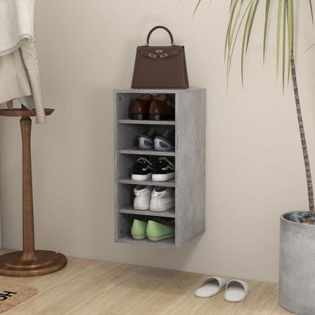 Armoire à chaussures Gris béton 31,5x35x70 cm