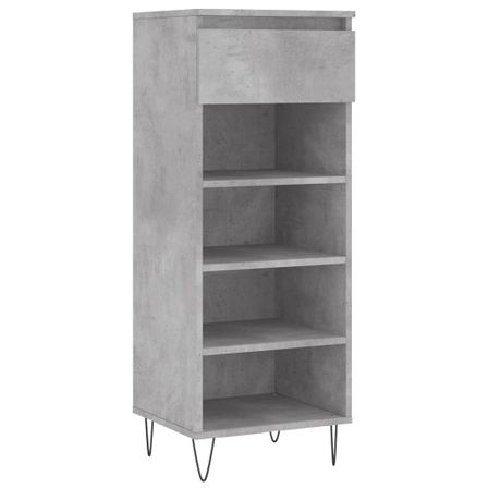Armoire à chaussures Gris béton 40x36x105 cm Bois d'ingénierie