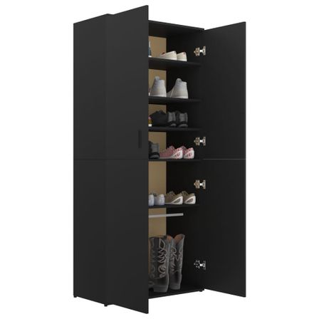 Armoire à chaussures multifonction avec petite penderie 80 cm – Élégance et praticité