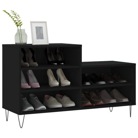 Armoire à chaussures Noir 102x36x60 cm Bois d'ingénierie