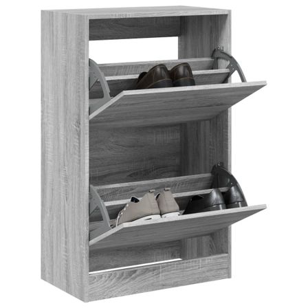 Armoire à chaussures sonoma gris 60x34x96,5cm bois d'ingénierie