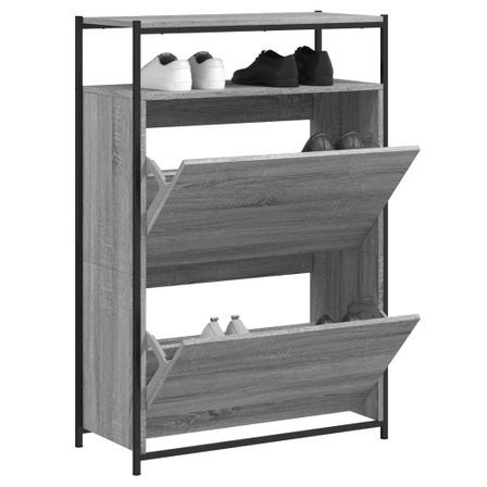 Armoire à chaussures sonoma gris 75x34x112 cm bois d'ingénierie